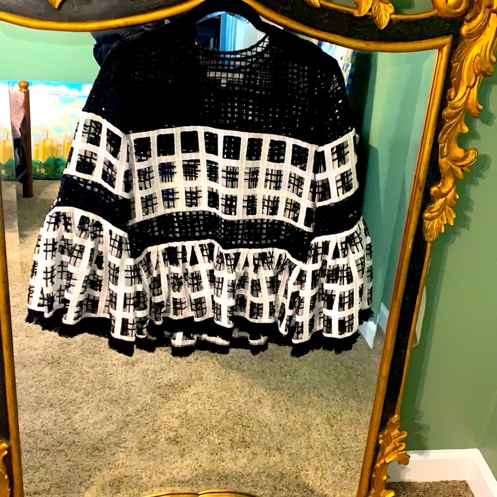 Alexis lattice work blouse